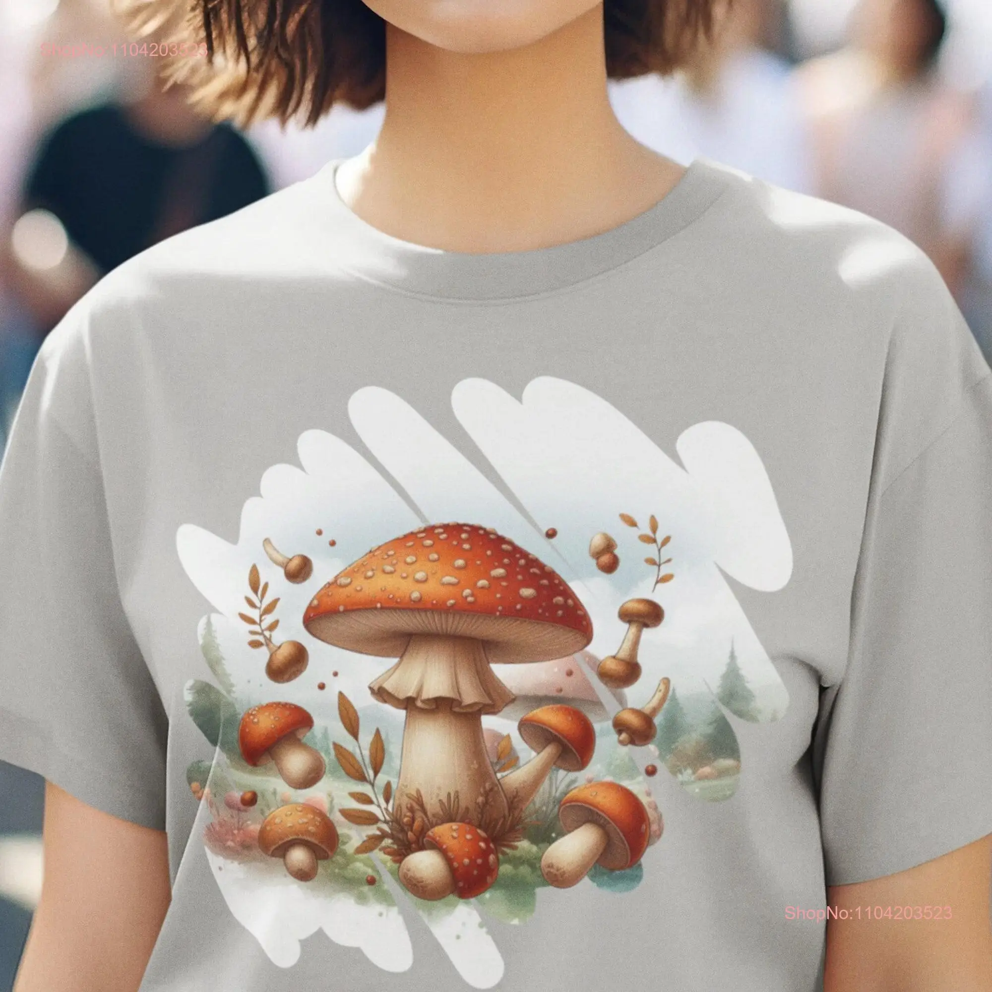 Mushroom T Shirt Cottagecore Botanical Magic Fungus Aesthetic Boho long or short sleeves