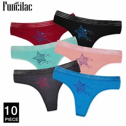 Women Panties Sexy Thongs G-string Star Print Lingerie Female Underwear Ladies Low Waist T-back Underpants G-string 10 pcs/lot