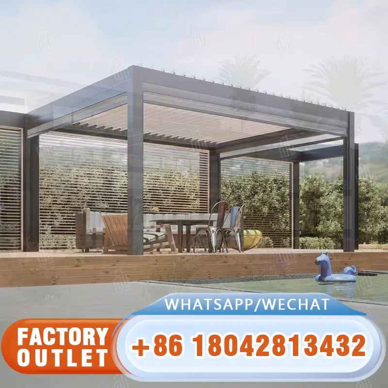 

2025 Aluminum Louvered Bioclimatic Arches With Side Sun Screen For Garden Patio Backyard Pergola