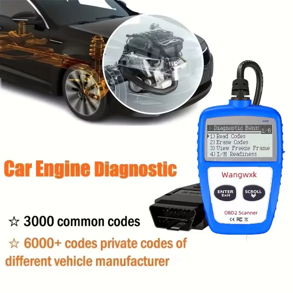Automotive diagnostic tool OBD2 code reader digital display OBD 2 scanner multifunctional fault code clearing 16 pin universal