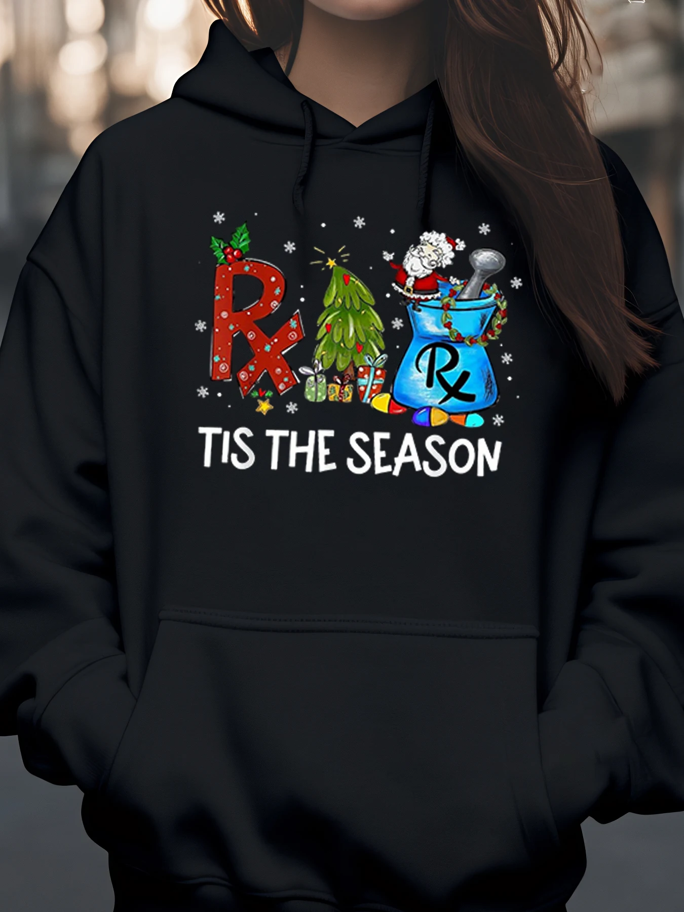

Christmas Rx Pharmacy Holiday Hoodie for Women and Men Winter Wear