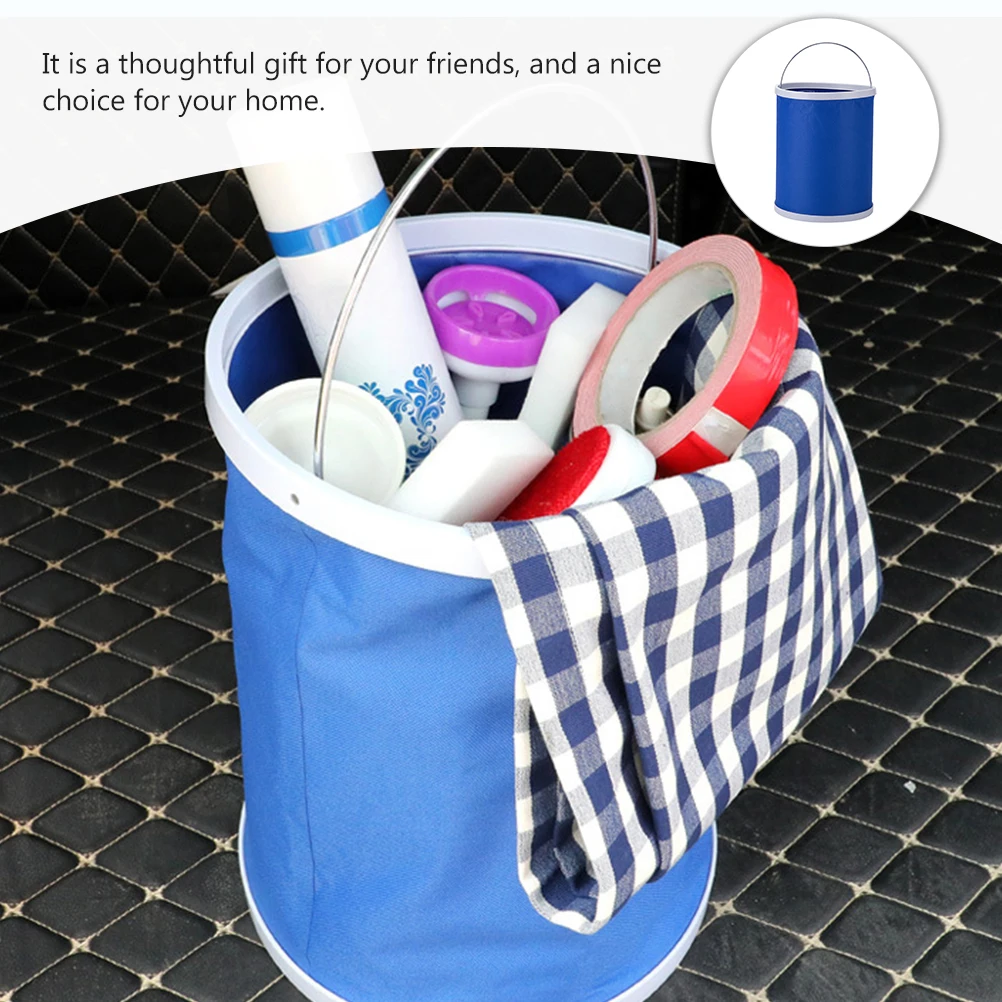 

Portable Folding Bucket Water Storage Container 600D Oxford Cloth Large Capacity Durable Fishing Bucket Outdoor Camping Car