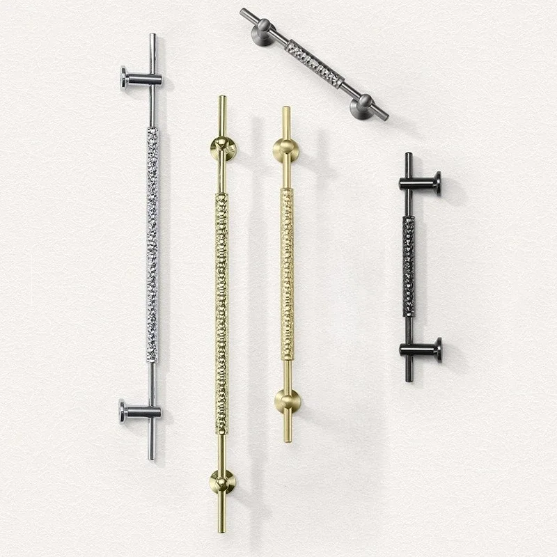 Hammered Cabinet Pull Handle Premium Wine Cabinet Sideboard Pull Nickel Brushed Wardrobe Drawer Door Handle Furniture Hardware