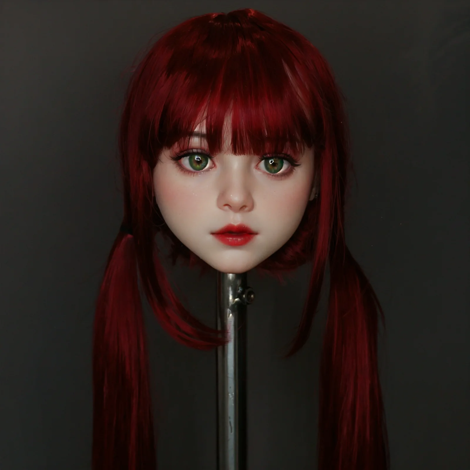 

TPE Practice Head with M16 Thread, Open Wig & Eye Socket for Makeup & Hairstyling Training (Eyes & Wig Random)