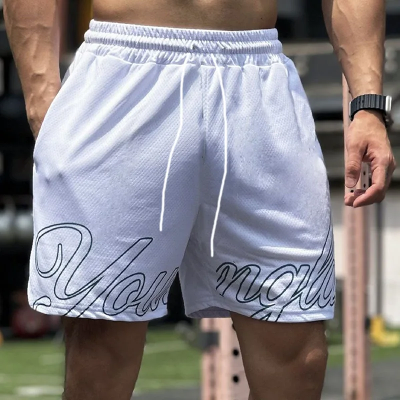 

New Summer Men Beach Shorts Pants Sport Fashion Shorts Gym Fitness Training Shorts Mesh Breathable Quick Dry Comfortable Shorts