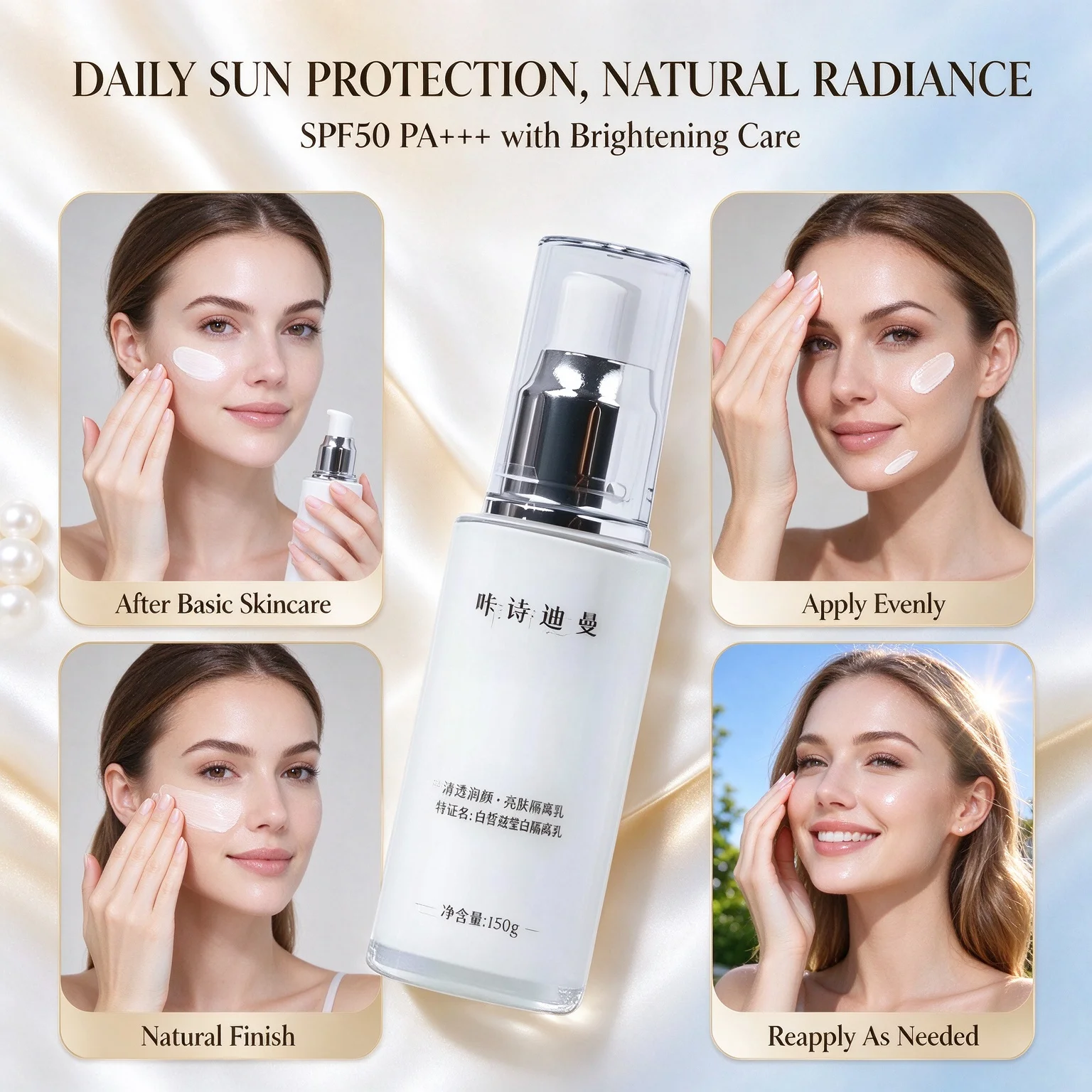 Dr.Pansy Whitening Isolation Cream SPF50 PA+++ with Mexoryl for Sun Protection Brightening Hydrating Makeup Base 3