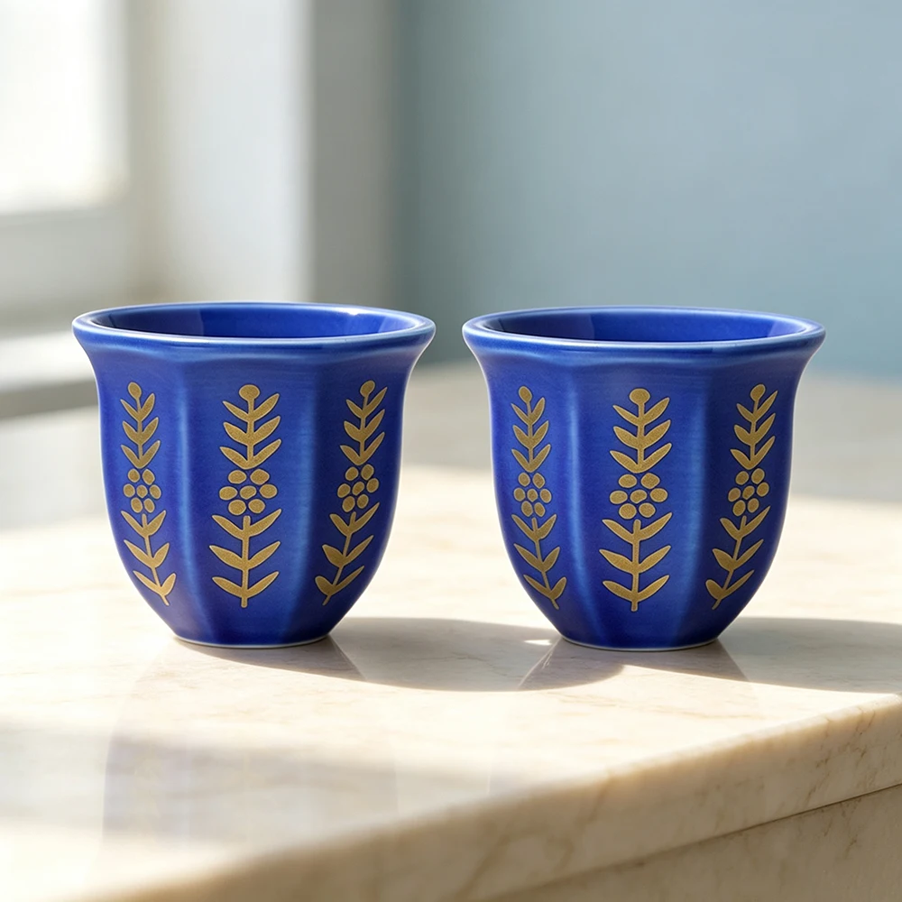 Small Turkish Ceramic Espresso Coffee Cups, Tulip Color Glaze Decal Teacup, Home Mini Hand Drip Coffee Mug Set, 100 ml