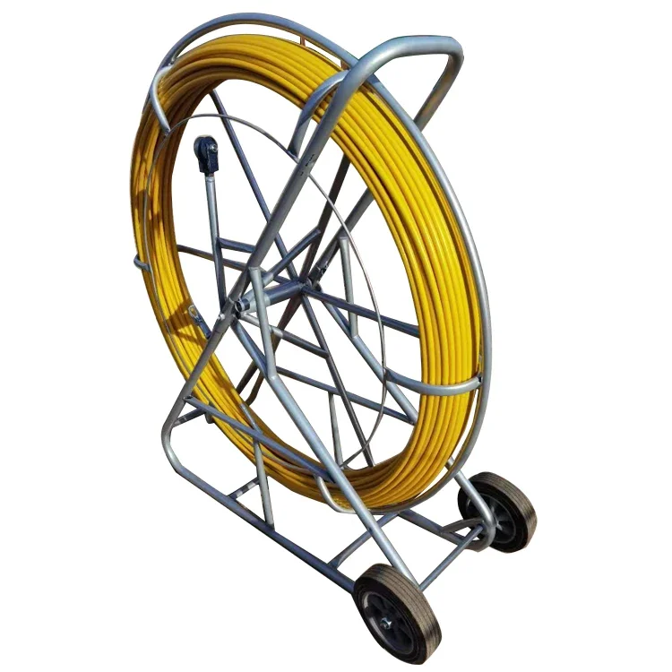 Galvanized Steel Frame 300m Long Cable Duct Rodder Puller Fiberglass Rodder for Electric Cable Wiring Accessories