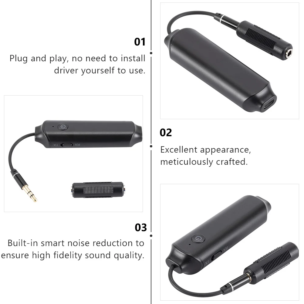 محول الصوت جهاز ريسيفر استقبال وإرسال لاسلكي 3.5 ملم Aux جهاز مثبت على السيارة المنزلي جودة صوت عالية الدقة #6