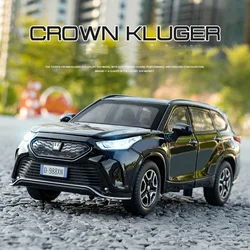 1/32 CROWN KLUGER Toys Model Car Alloy Diecast SUV Metal Body Rubber Tires 6 Doors Opened Sound Light Pull Back Toy Gift for Kid