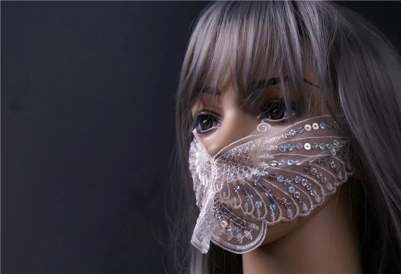 レース口マスク耳掛けセクシーなバーダンスステージcos下顔装飾マスク女性
