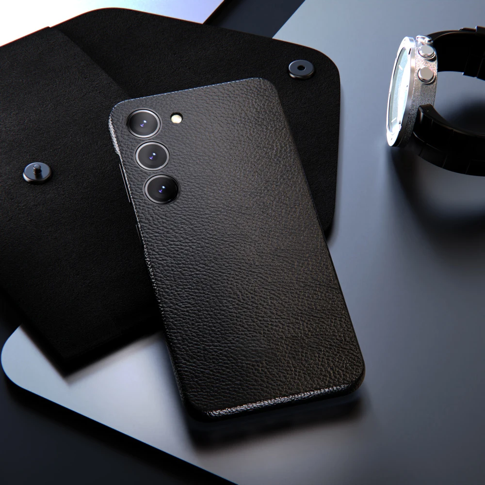 For Samsung Galaxy S23 S23 Plus S23 Ultra Case Plain Leather Cover Half-wrapped Back Protective Housing For S23 FE S22 Plus S23+