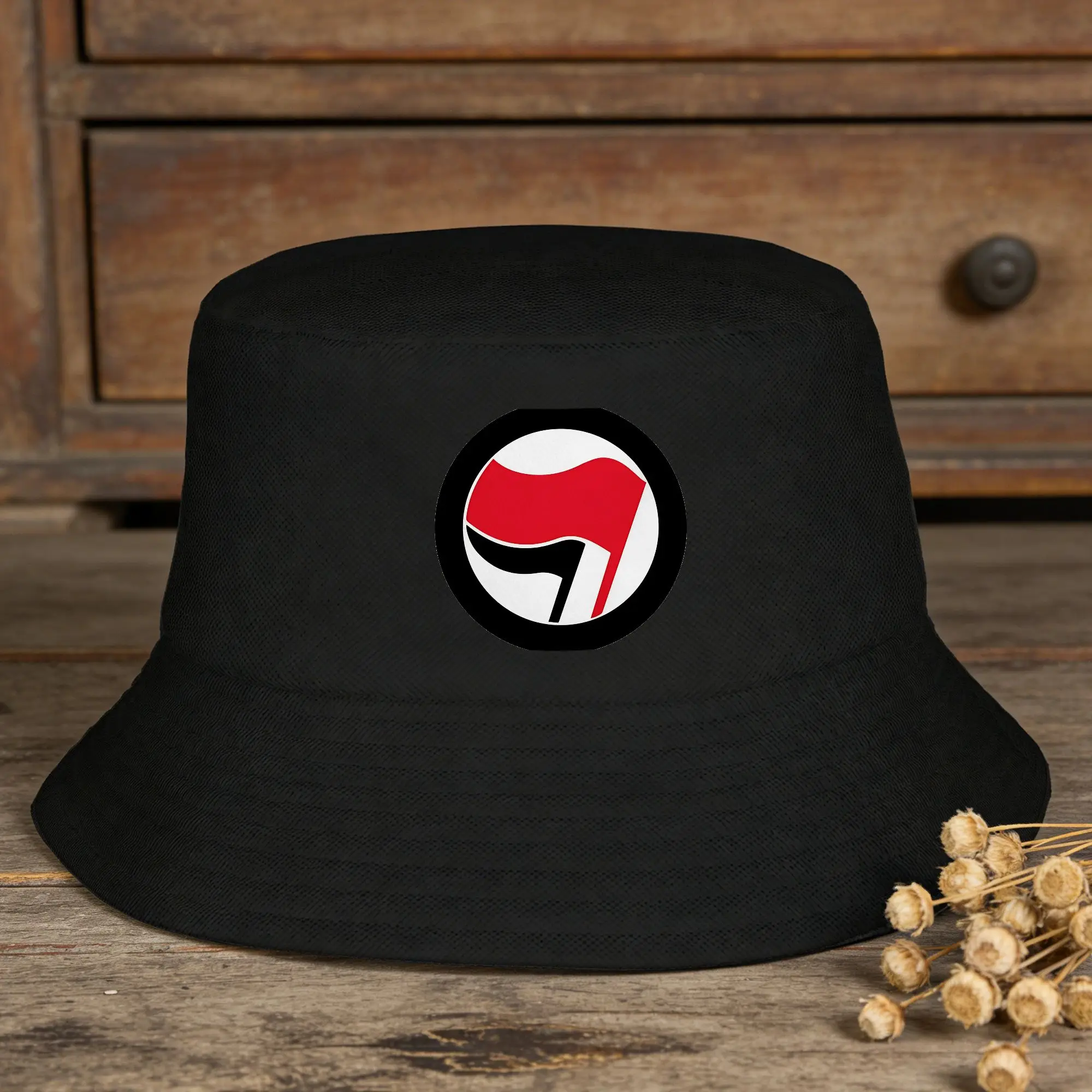 Antifa Anarcho Bucket Hat Summer  Casual Fisherman Hats For Women Foldable Vacation Caps Hip Hop Custom DIY Visor Hats