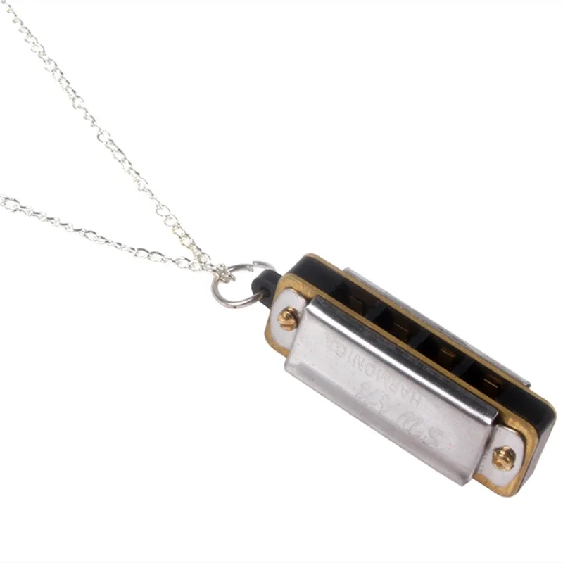 Mini Cute 4 Hole 8 Tone Necklace Harmonica Random Color