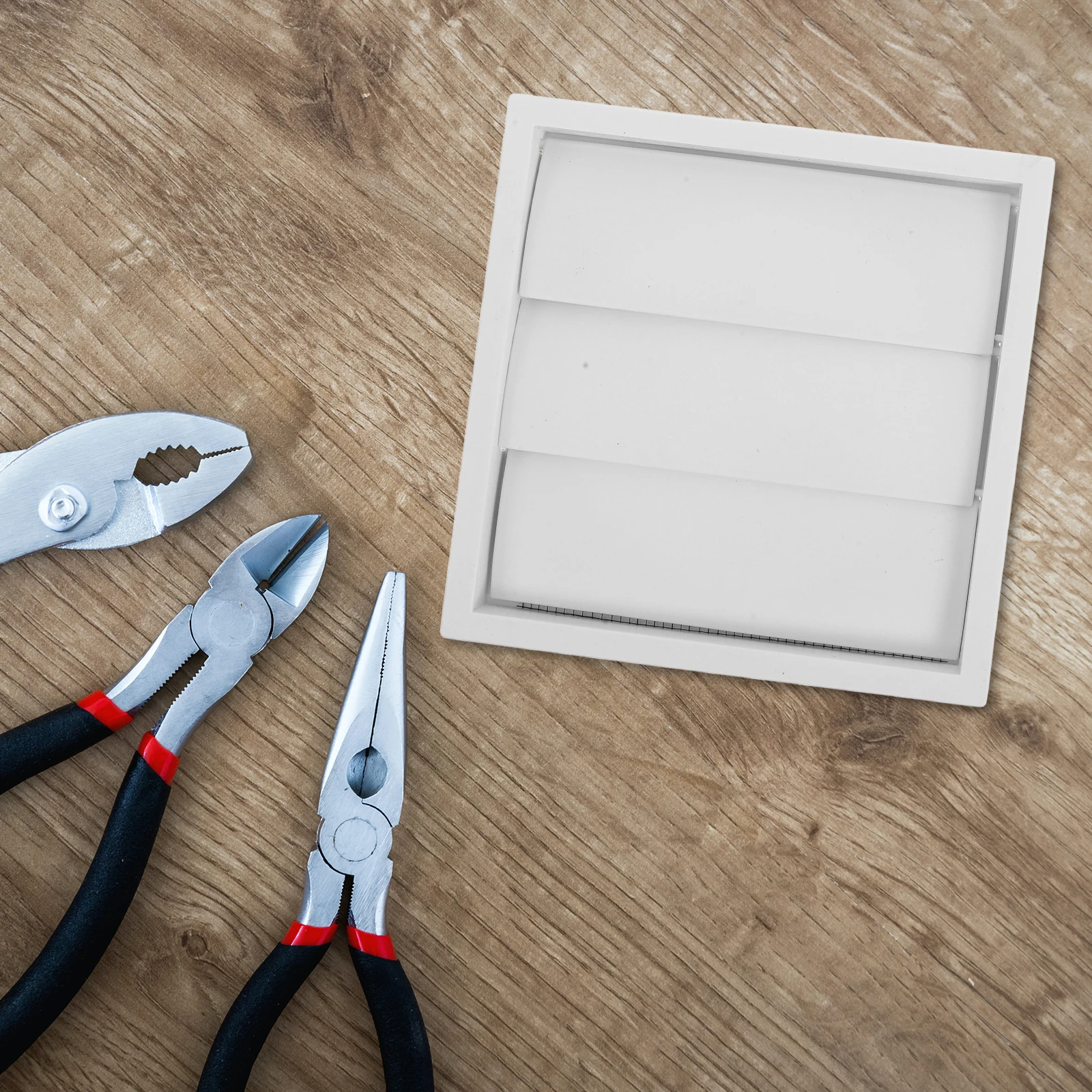 غطاء مصبغة مربع من البلاستيك الأبيض لمجفف فتحات الجدار الخارجي وعادم الحمام والتهوية الخارجية والرياح المطرية #1