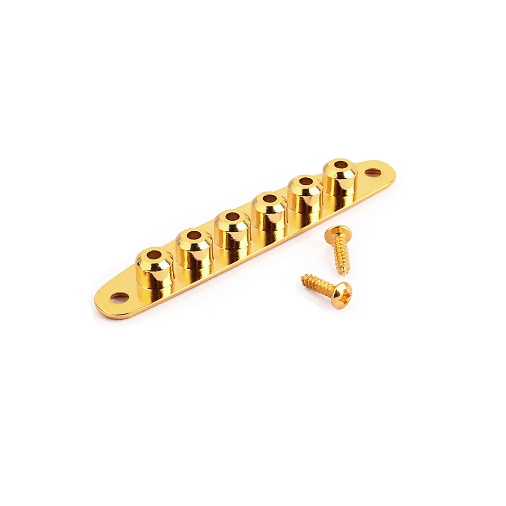 Metal Electric Bass Guitar String Ferrules Golden Electroplated Ferrule Bushings for Through-Body Mounting Replacement