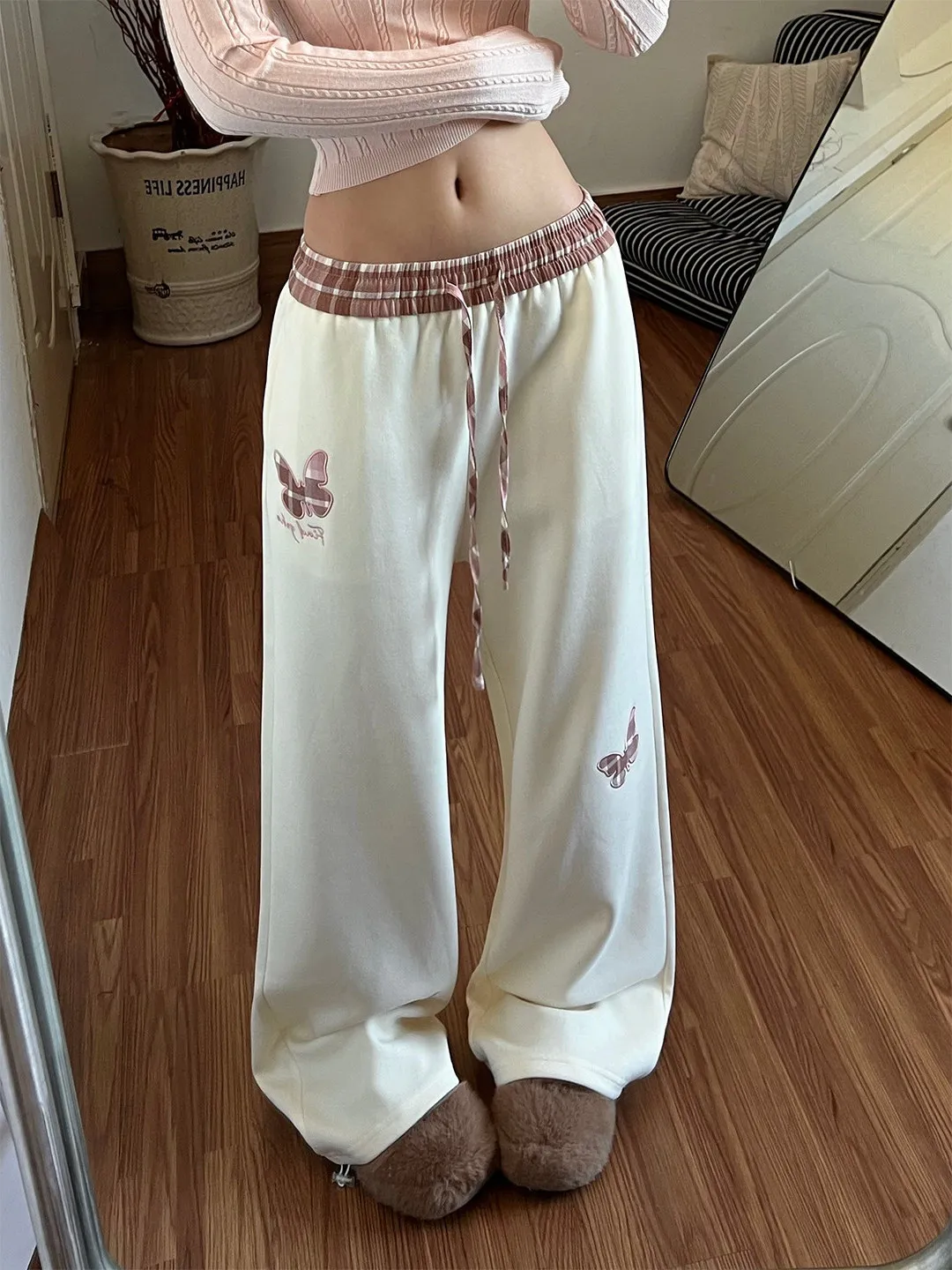 

Женские повседневные брюки в американском стиле ретро с вышивкой больших размеров, осенне-зимние спортивные штаны