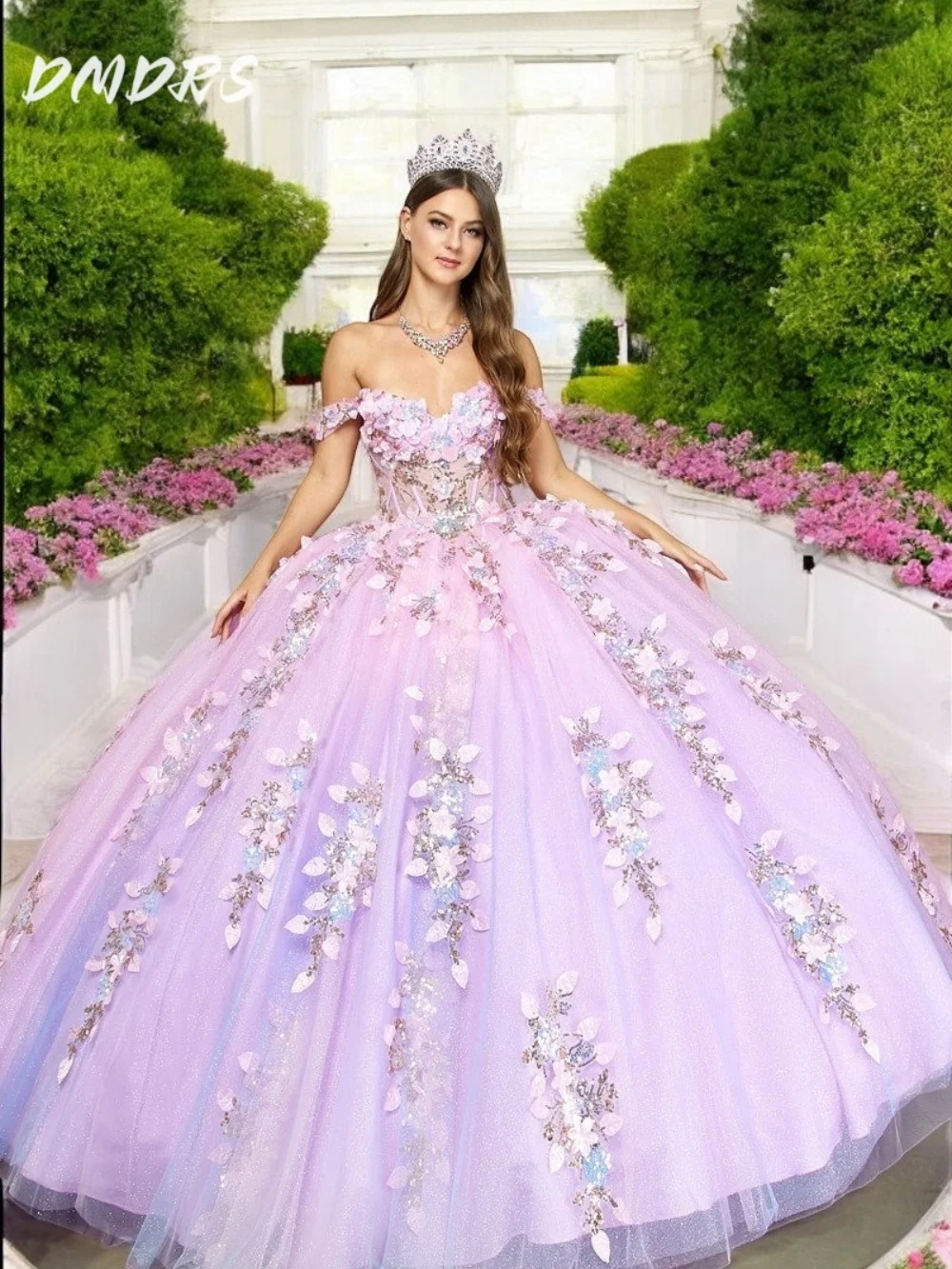 

Роскошное платье Quinceanera с 3D цветком, 2025 г., элегантное вечернее платье в форме сердца, вечернее платье с блестящей наклейкой 16, по индивидуальному заказу