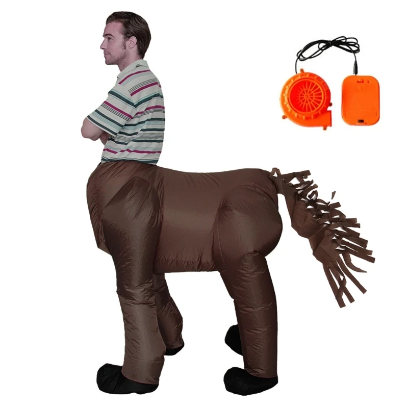 Halloween Costume for Adult Men Centaurus Inflatable Horse Body Human Face Cosplay Fancy Party Dress