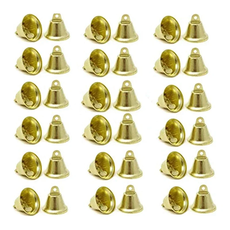 1000pcs/lot 20mm Gold Small Bells Christmas Hanging Ornament Craft Bell for DIY Craft Xmas Tree Hanging Decor Wind Chime Making