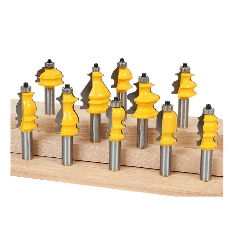 

10 Bit Architectural Molding Router Bit Set-1/2 Inch Shank-Yonico 16101