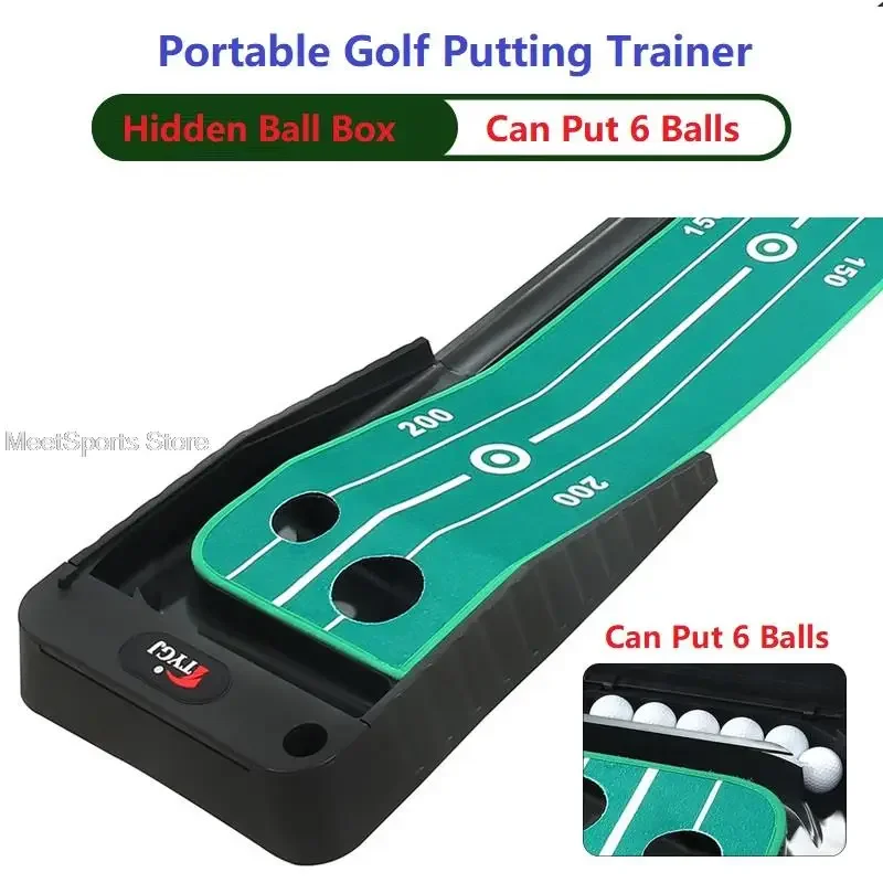 3M/3.5M Golf Putting Mat With Automatic Ball Return Golf Putter Trainer Practice Hitting Pad Mats Indoor Outdoor Training Aids