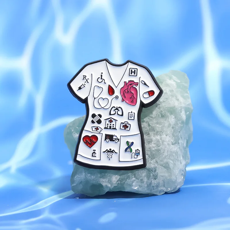 Cartoon Football Jersey Enamel Pins Funny Clothes-Shaped Lapel Badges Medical Nurse Uniform Sweater Brooches Gifts For Friends