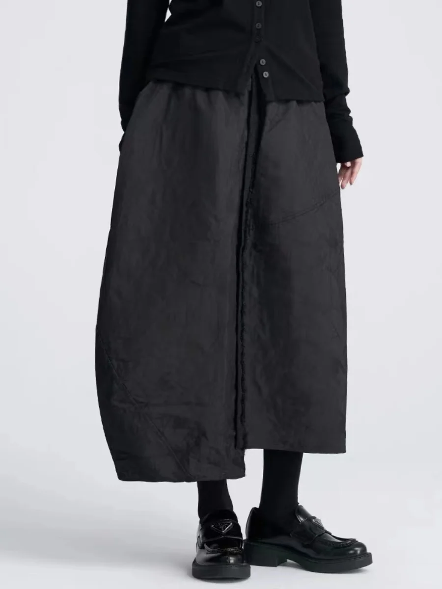 Thiened Bla plooirok dames lente herfst textuur k patroon asymmetrische midi rok A-lijn midi rok