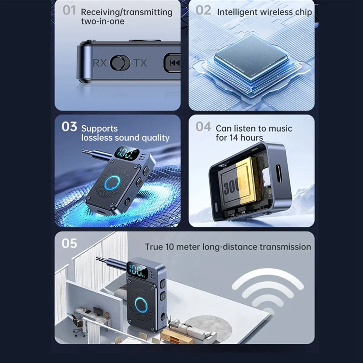 Bluetooth 5,4 передатчик-приемник 3,5 мм AUX самолет автомобильный аудио беспроводной адаптер громкой связи для ПК наушники динамик