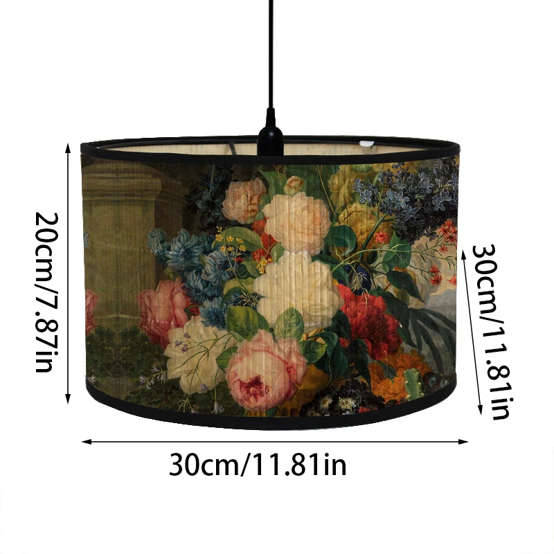 1PC  Japanese Retro Light Cover Chandelier Wall Lamp Shade Flower Printing Lampshade Bamboo Art Home Decoration