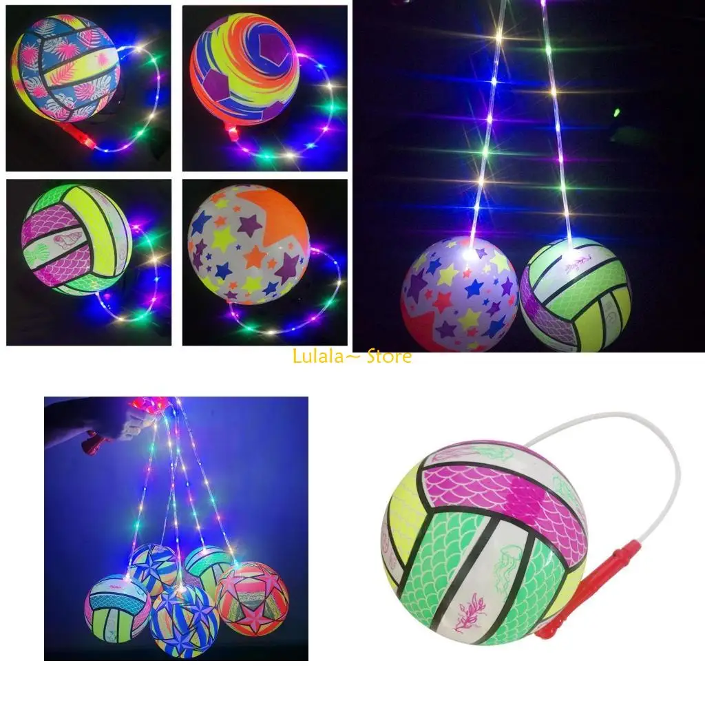 Y4QA نفخ الكرة المطاطية LED وامض الكرة الضغط لعبة للأطفال ألعاب الحفلات #1