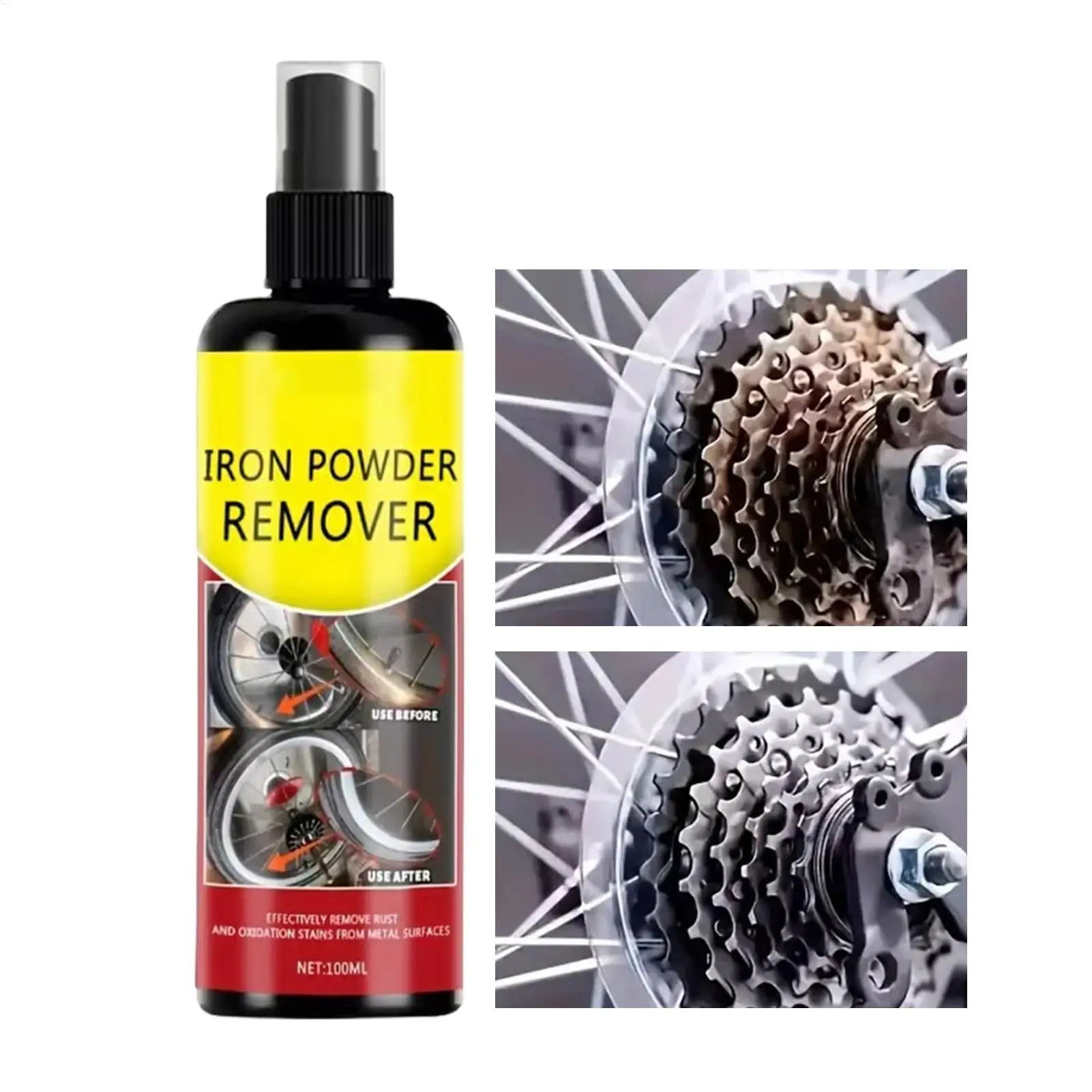 Long-Lasting Rust Remover Spray 100ml Rust Remover For Metal Restore Shine For Metal For Equipment Maintenance Tire Restoration
