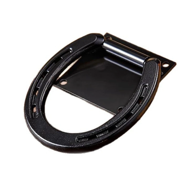 2 قطعة حلقات التعادل المعدنية الصلبة أداة العناية بالخيول حدوة الحصان الصلبان العلاقات أسفل حلقات الربط لاستخدام الفروسية سهلة #4