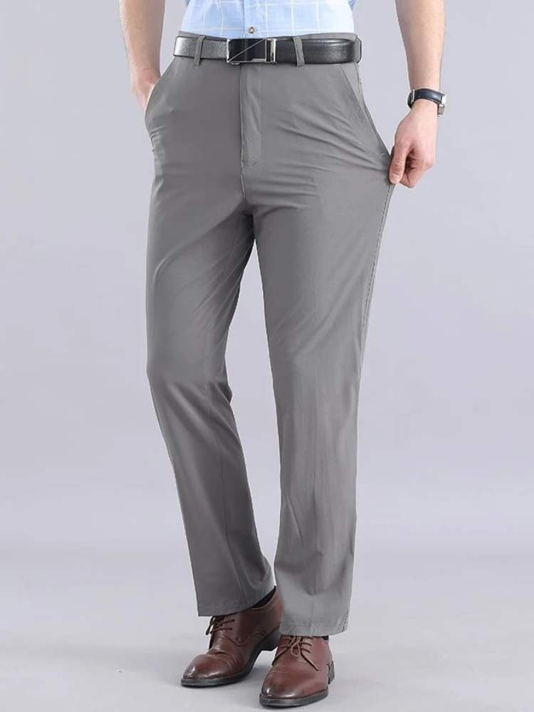 

Loose Work Pocket Man Suits Pants Straight High Quality Fashion Cheap Elegant Up Designer Clothes Formal Suit Trousers for Men