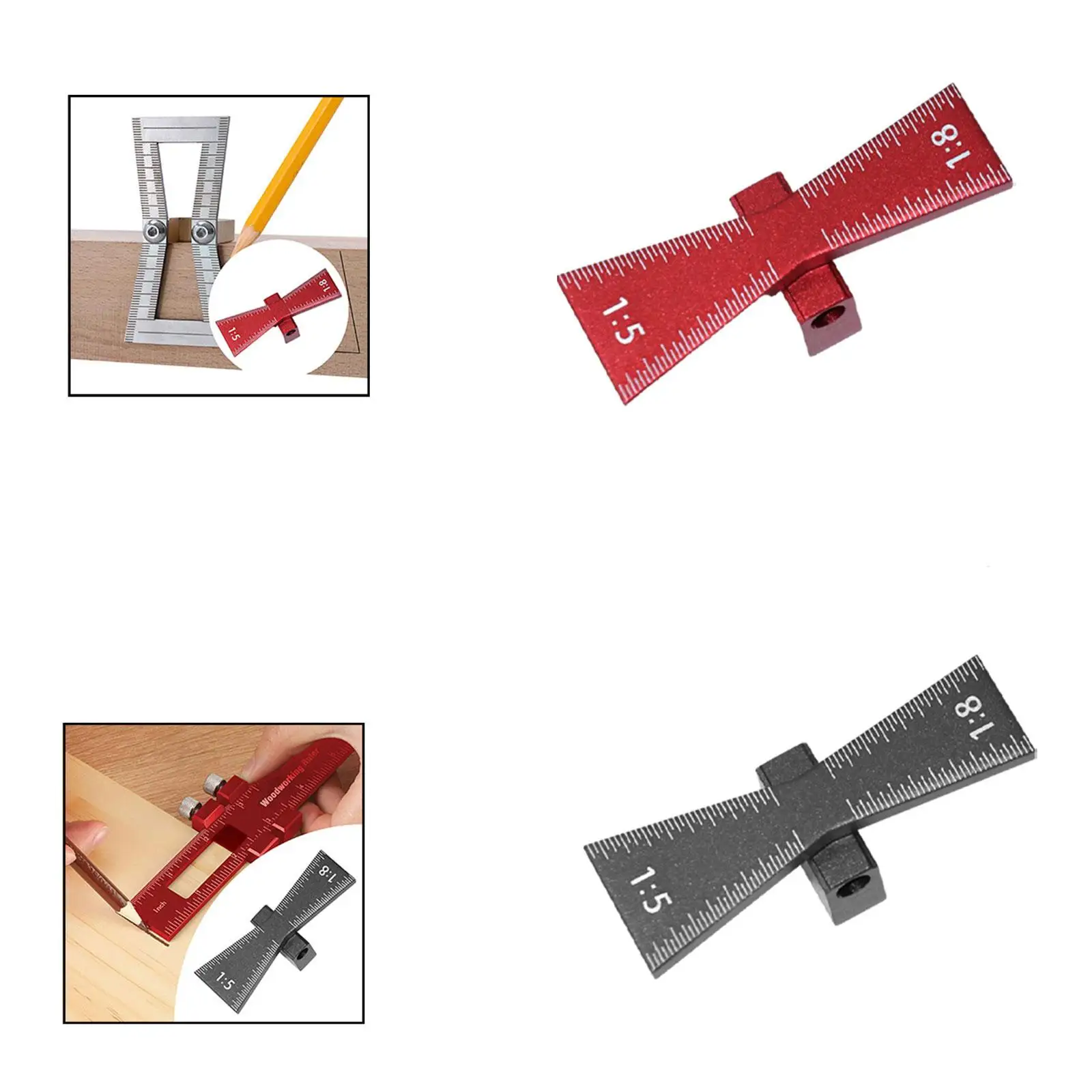 

Dovetail Marker Guide Scribing 1:5 1:8 Slopes Hand Tool Ruler Dovetail Marking Jig for Crafts Cork Hardwood Wood Marking