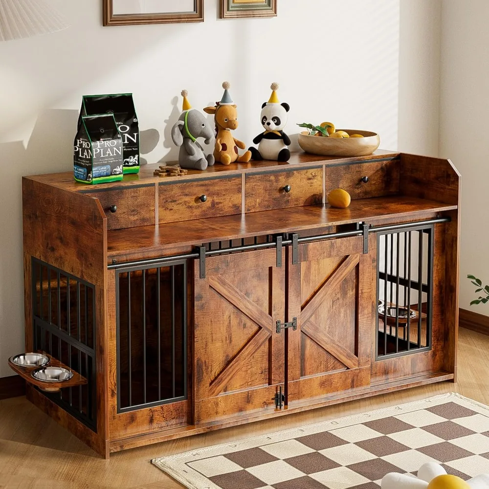 63" Double Dog Crat… - image