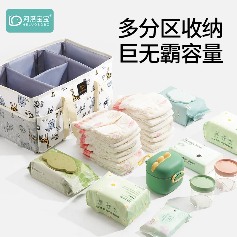 منظم حقيبة حامل محمولة لتغيير الطاولة وأساسيات حضانة السيارة صندوق تخزين حقيبة حفاضات الطفل حقيبة كرة حفاضات الطفل #4