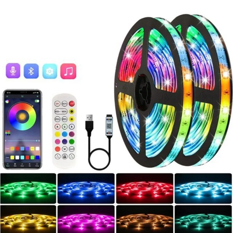 

1M-10M DC 5V RGB LED Strip Light 5050/2835 Flexible Ribbon USB and Music Bluetooth Controller RGB Led Lights Tape Diode