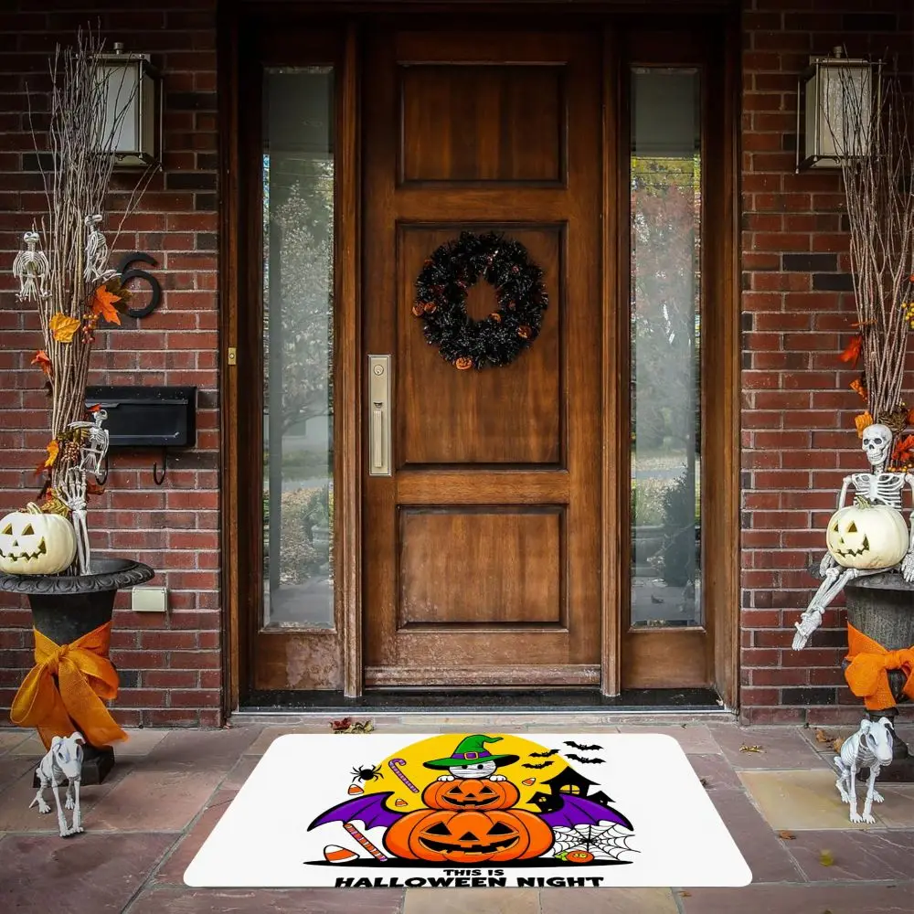 

VIKAMA Entry Door Floor Mat Dirt-Resistant Easy Care Floor Mat Household Entrance Door Halloween Decoration Non-Slip Mat