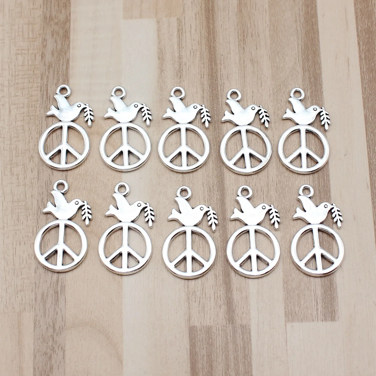 IFOCUS 10pcs/Lot Peace Dove Charms For DIY Jewelry Making Zinc Alloy 28x16mm/1.1x0.63inch