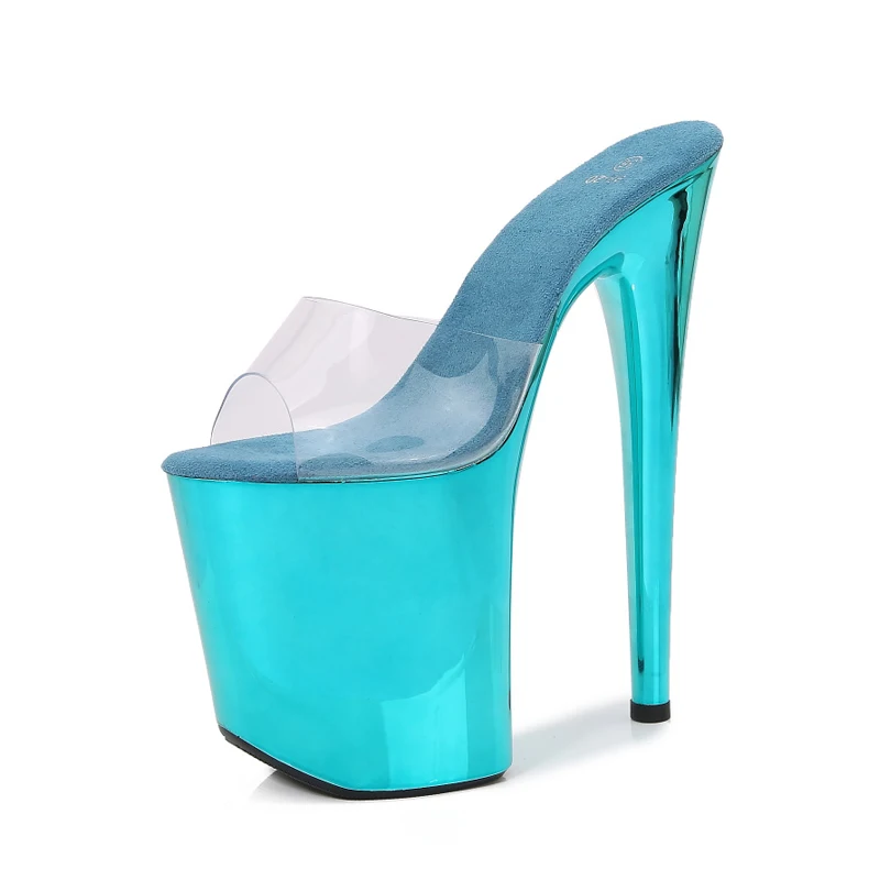 Aneikeh Sexy Stiletto High Heels Platform PVC Transparent Women Slippers Shoes Street Style Banquet Prom Slide Zapatos De Mujer view 6