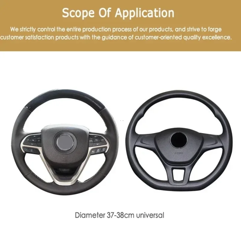 Universal Leather Car Steering Wheel Cover for Toyota Corolla Yaris Auris CHR Camry Prius RAV4 Highlander Anti-Slip Dust-proof