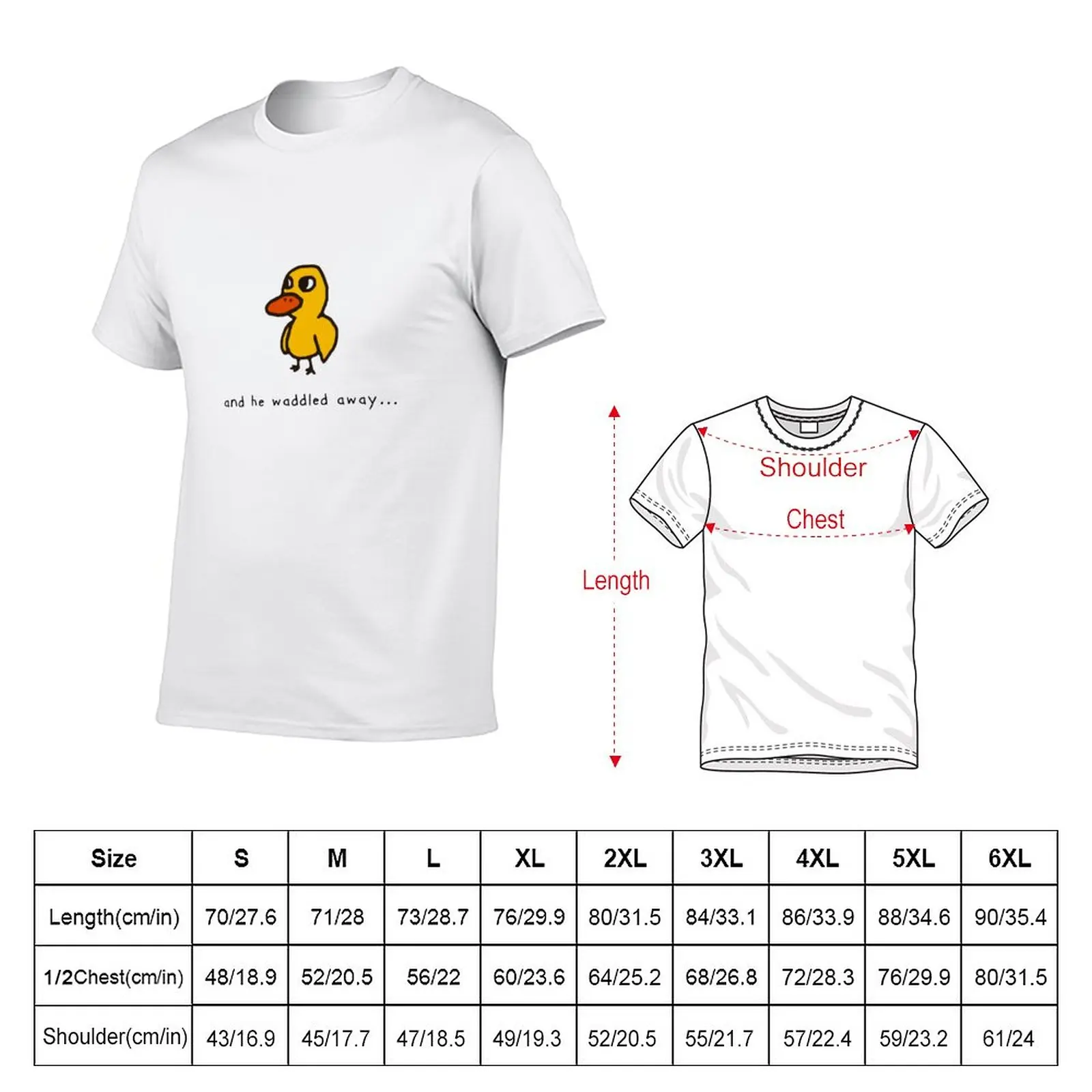 New and he waddled away... T-Shirt summer clothes korean fashion tops mens big and tall t shirts