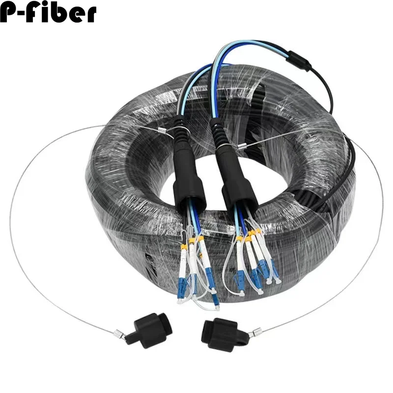 armored patchcord 100m 2/4/6/8 cores singlemode outdoor LC SC FC APC SM LSZH TPU waterproof jumper optical fiber extender 4C6C8C