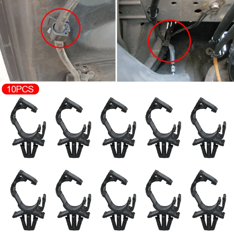 

10Pcs Car Wiring Harness Fastener Route Fixed Retainer Clip Corrugated Pipe Tie Wrap Cable Clamp Oil Pipe Beam Line Hose Bracket