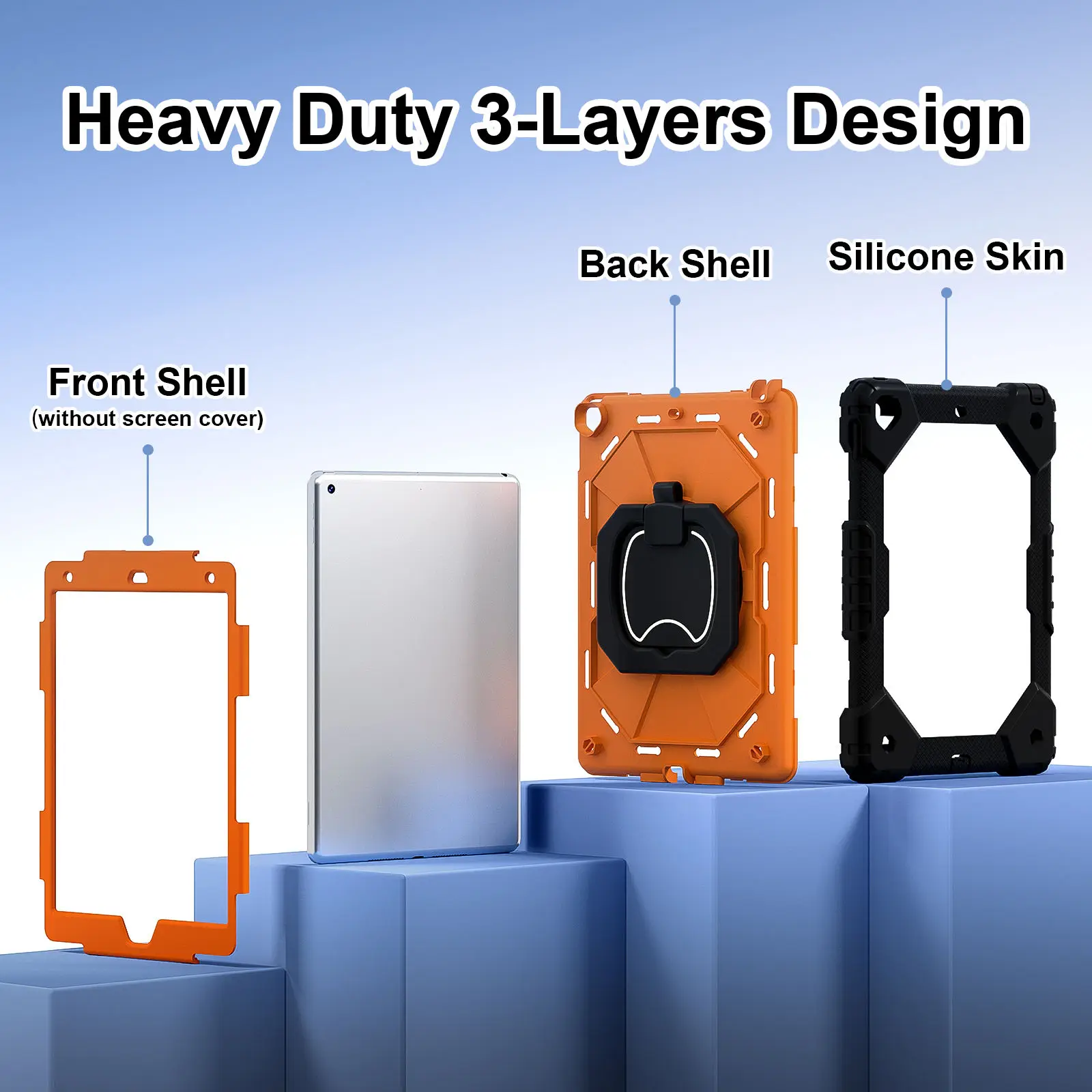 for iPad 5th/6th/7th/8th/9th/10th 2022 Air 4/5 Pro 11 Pro 9.7 Case with Pencil Holder with 360 Rotating Foldable Stand Cover