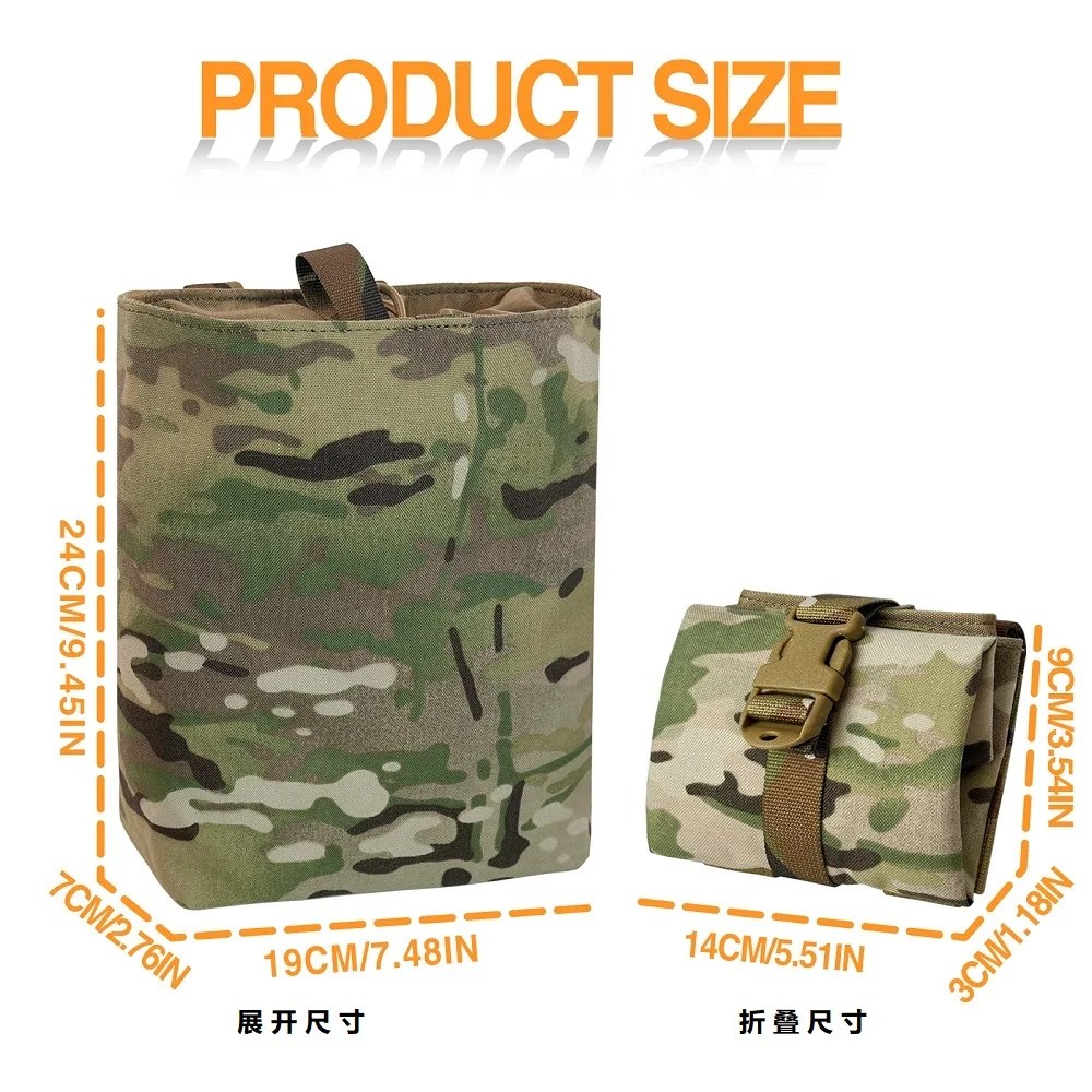 UNINOTAC 500D Nylon Outdoor Pouch Foldable airsoft Hunting Recycling Bag Molle Webbing Extra Storage for Outdoor Bag