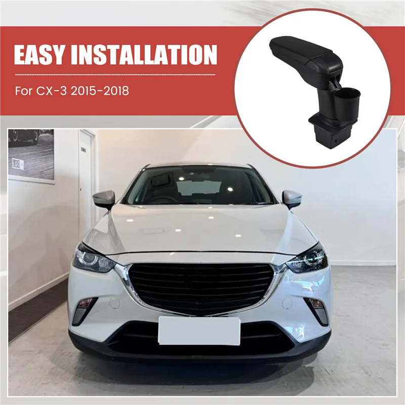 

Car Central Armrest Box Punch-Free Central Console Armrest Box Storage Box For Mazda CX-3 2015-2018 Mazda 2 2020-2021