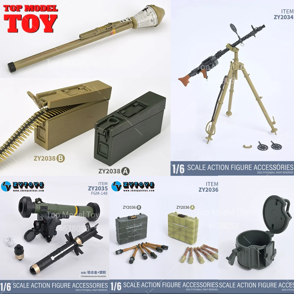 ZYTOYS ZY2032-ZY2039 1/6 obrona lotnicza czołg rakietowy karabin maszynowy magazyn Model dla 12 "mężczyzna kobieta żołnierz figurka ciało lalki