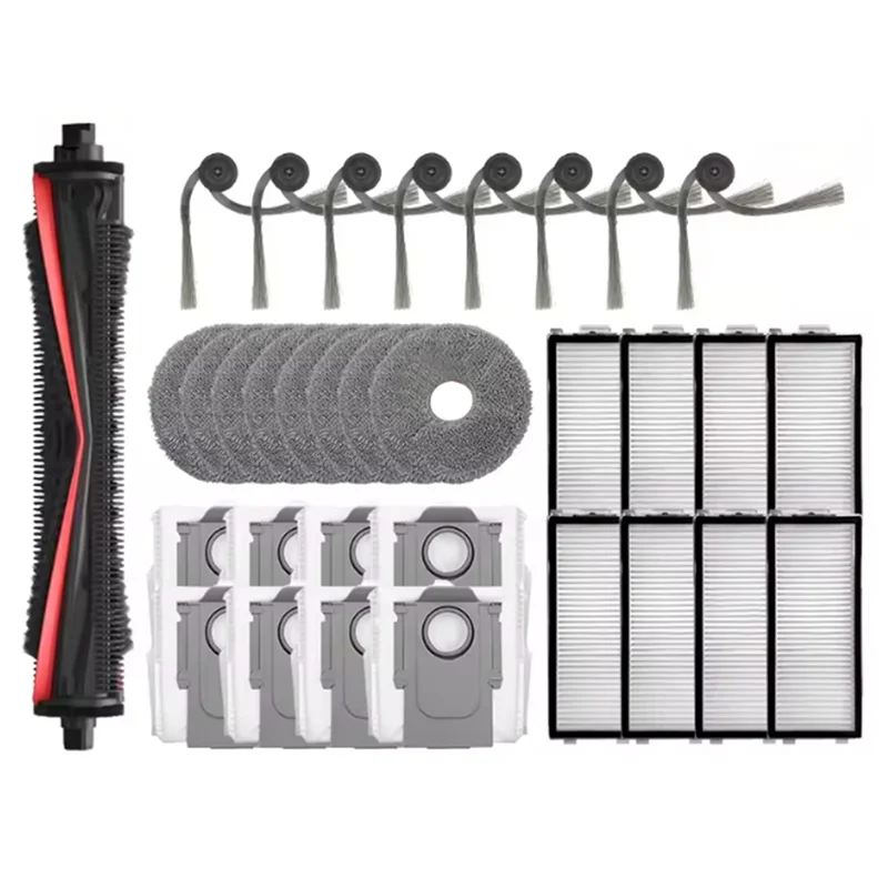 

ABUD-For Roborock Saros Z70 / G30 Space Vacuum Cleaner Accessories Kit Tricut Brush Side Brush Dust Bag Filters Mop Pad